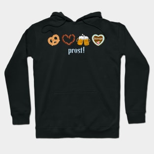 Oktoberfest Pretzel, Sausages, Beer Cheers Hoodie